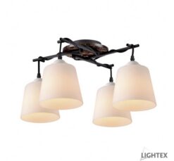 Черен полилей Lightex Aida 4XE27 за трапезария