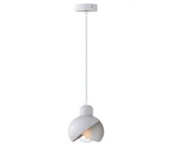 Бял пендел Lightex Florence 1XE27 над кухненски остров