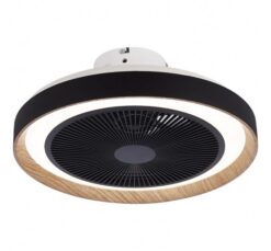 Черен LED вентилатор Lightex Cct за дневна или спалня