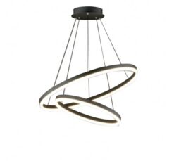 Черен LED полилей Lightex Caterina за хол или трапезария