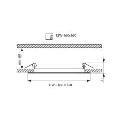VIVALUX 3392 LED ПАНЕЛ GRID LED ∙ 12W ∙ 850LM ∙ БЯЛ ∙ 4000K - Image 2