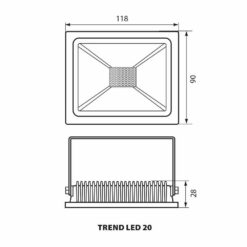 VIVALUX 3605 LED ПРОЖЕКТОР TREND LED ∙ 20W ∙ ЧЕРЕН ∙ 4000K - Image 2