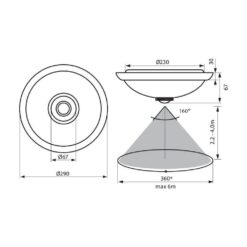 Плафон VIVALUX 3637 LED СЪС СЕНЗОР ЗА ДВИЖЕНИЕ LEDA LED ∙ 12W ∙ SR36 - Image 2
