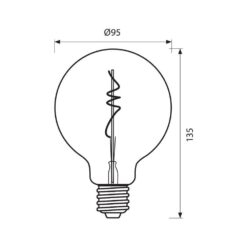 VIVALUX 4179 LED ФИЛАМЕНТ ЛАМПА FLICK DECO LED ∙ GFD95 ∙ 4W ∙ 300LM ∙ E27 ∙ 2200K - Image 2