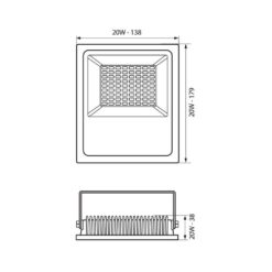 VIVALUX 3836 LED ПРОЖЕКТОР HELIOS LED SMD ∙ 20W ∙ ЧЕРЕН ∙ 6400K ∙ IP65 - Image 2