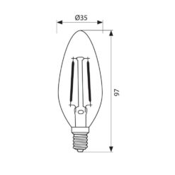 VIVALUX 4088 LED ФИЛАМЕНТ ЛАМПА FLICK VINTAGE LED ∙ BFV35 ∙ 4W ∙ 380LM ∙ E14 ∙ 2700K - Image 2