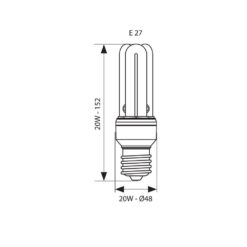 VIVALUX 0075 ЕНЕРГОСПЕСТЯВАЩА ЛАМПА ECO LINE ∙ 20W ∙ 1135LM ∙ E27 ∙ 2700K - Image 2