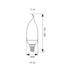 VIVALUX 2792 ЕНЕРГОСПЕСТЯВАЩА ЛАМПА FLAME CANDLE ∙ 9W ∙ 432LM ∙ E14 ∙ 2700K - Image 2