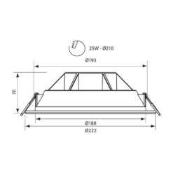 LED луна за вграждане VIVALUX 3555 TOP LED ∙ 25W ∙ БЯЛ ∙ 4000K - Image 2