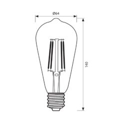 VIVALUX 3695 LED ФИЛАМЕНТ ЛАМПА DEY VINTAGE LED ∙ DV64 ∙ 6W ∙ 550LM ∙ E27 ∙ 2700K - Image 2