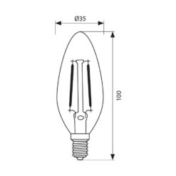 VIVALUX 3563 LED ФИЛАМЕНТ ЛАМПА FLICK LED ∙ BF35 ∙ 4W ∙ 470LM ∙ E14 ∙ 3000K - Image 2