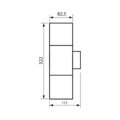 VIVALUX 4349 ВЛАГОЗАЩИТЕН ДВОЕН ФАСАДЕН АПЛИК SAPORO/W ∙ 2 X E27 ∙ ЧЕРЕН ∙ IP44 - Image 2