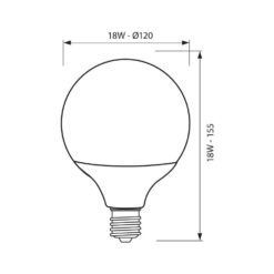 VIVALUX 3632 LED ЛАМПА ORBI LED ∙ G120 ∙ 18W ∙ 2000LM ∙ E27 ∙ 3000K - Image 2