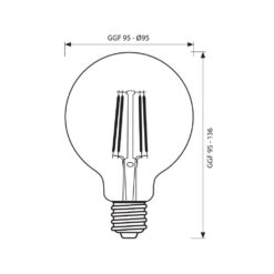 VIVALUX 3963 LED ФИЛАМЕНТ ЛАМПА FLICK VINTAGE LED ∙ GFV95 ∙ 6W ∙ 550LM ∙ E27 ∙ 2700K - Image 2