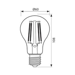 VIVALUX 4087 LED ФИЛАМЕНТ ЛАМПА FLICK VINTAGE LED ∙ AFV60 ∙ 6W ∙ 550LM ∙ E27 ∙ 2700K - Image 2