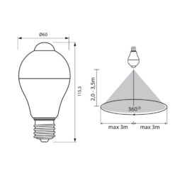 VIVALUX 4245 LED ЛАМПА СЪС СЕНЗОР ЗА ДВИЖЕНИЕ SIGMA LED ∙ PIR ∙ 7W ∙ 600LM ∙ E27 ∙ 4000K - Image 2