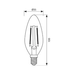 VIVALUX 4091 LED ФИЛАМЕНТ ЛАМПА FLICK OPAL LED ∙ BFO35 ∙ 4W ∙ 400LM ∙ E14 ∙ 3000K - Image 2