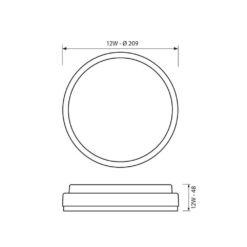 VIVALUX 4007 LED ПЛАФОНИЕРА ELLIS/R LED ∙ 12W ∙ ЧЕРЕН ∙ 4000K ∙ IP54 - Image 2