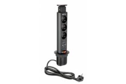 Черен контакт GTV LIGHTING Gtv 220-240V за дома и офиса