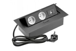Черен контакт GTV LIGHTING Gtv 220-240V за битова инсталация