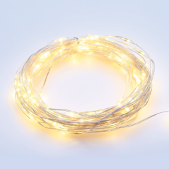 ACA LIGHTING CHRISTMAS X0120113 20 LED STRING LIGHTS WARM WHITE SILVER COPPER WIRE & BATTER.2xCR2032 IP20 2m+10cm 1.2W