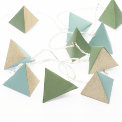 ACA LIGHTING CHRISTMAS XN10WW2A “PAPER DECORATIVE STRING LIGHTS” GREEN TRIANGLE 10 LED STRING LIGHTS WITH BATTERIES (2xΑΑ) WARM WHITE IP20 135+30cm TRANSPARENT CABLE