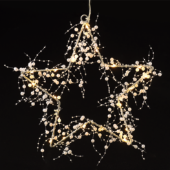 ACA LIGHTING CHRISTMAS XSTARDWW282A “STAR WALL LIGHTS” 20 LED LIGHTS WITH BATTERY (3xAA) WARM WHITE IP44 28cm