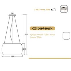 Пендел ACA Lighting PONTIAC със стъкло в интериор на хол