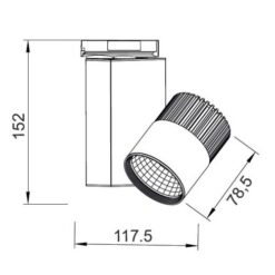 LED прожектор за монофазна шина ACA LIGHTING BIENAL1530G2 GREY - Image 2
