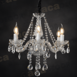 Кристален полилей ACA Lighting GLADIOLO в обстановка на хол