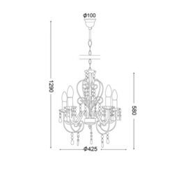 Полилей ACA Lighting DUMAS в обстановка на хол