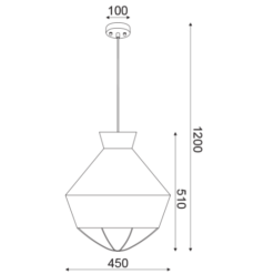 Полилей ACA Lighting V371963PR за трапезария в класически стил