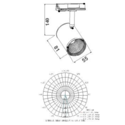 LED прожектор за монофазна шина ACA LIGHTING ZUNO740G2 GREY - Image 2