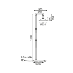 Лампион ACA Lighting PIPE в обстановка на хол