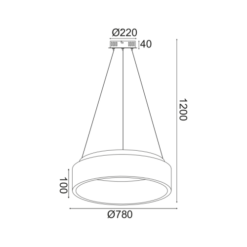 Полилей ACA Lighting APOLLO в обстановка на трапезария