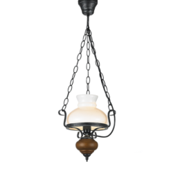Пендел ACA Lighting CHALET с дърво и стъкло