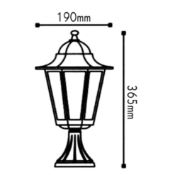 Градински стълб ACA Lighting HEXAGON със стъкло в интериор на двор