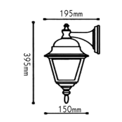 Фасаден аплик ACA Lighting ГРАДИНСКИ SQUARE със стъкло в интериор на фасада