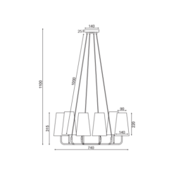 Полилей ACA Lighting TUSCAN над хол - декоративно осветление