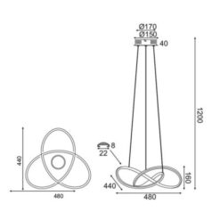 Осветително тяло ACA Lighting GORDIUS в обстановка на хол