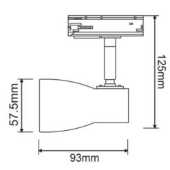Прожектор за монофазна шина ACA LIGHTING TS67GU3CW WHITE - Image 2