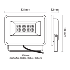 Осветително тяло ACA Lighting ФАСАДЕН FLOODLIGHT със стъкло в интериор на хол