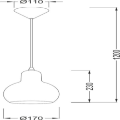 Пендел ACA Lighting BLOOM със стъкло в интериор на хол