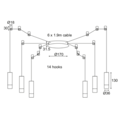 Пендел ACA Lighting TERES в интериор на хол - декоративно осветление