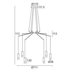 Пендел ACA Lighting TERES в интериор на хол - декоративно осветление
