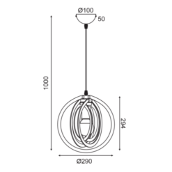 Пендел ACA Lighting TRITON в обстановка на хол
