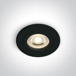 Луна за вграждане One Light 10105A1/B Black Round Recessed Lamp