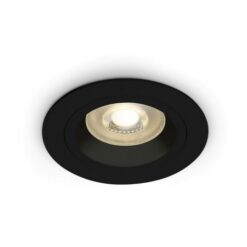 Луна за вграждане One Light 10105ALG/B Black Round Recessed lamp