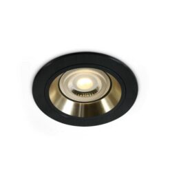 Луна за вграждане One Light 10105ALG/B/GL Black Round recessed lamp