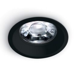 Луна за вграждане One Light 10105D1/B Black Round recessed lamp